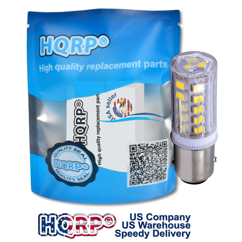 HQRP 2-Pack BAY15d LED Light Bulb Replacement for Ancor Marine Bulb 529340 529341 521158 521162 521166 529344 Double Contact Index Base, 33LED SMD2835 Cool White 12-24V DC Marine Navigation