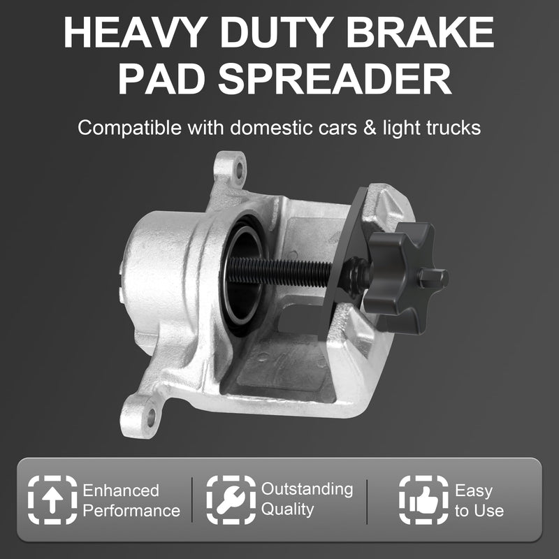 Heavy Duty Brake Pad Spreader, Disc Brake Pad Tool, Universal Brake Caliper Compression Tool, Caliper Piston Compressor Tool with Swivel Joint, Solid Steel for Cars and Light Trucks Black