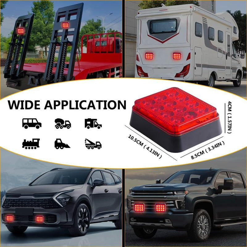 2PCS Magnetic Trailer Lights, Red Beacon Wireless Magnetic Strobe Lights Rechargeable Emergency Warning Lights Portable Surface Mount Strobe Lights for 12V 24V Trucks Car Trailer Vehicles Van