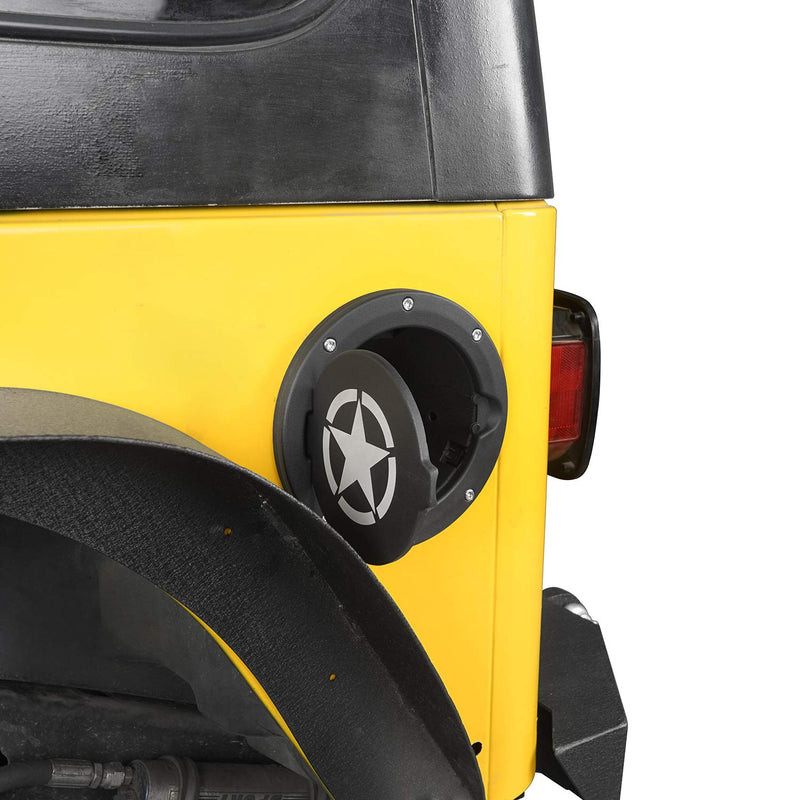 Hooke Road TJ Fuel Door Cover Gas Tank Cap Filler Compatible with Jeep TJ Wrangler 1997-2006