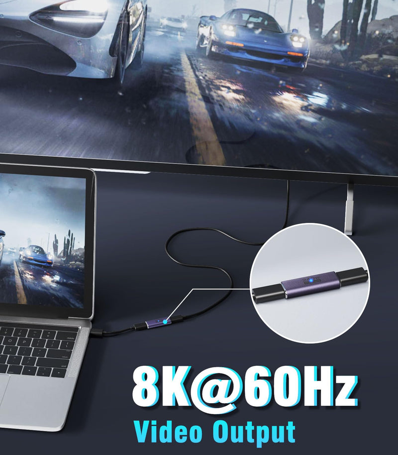 MoKo USB C Female to Female Adapter, USB C Coupler Supporting 240W Fast Charging/40Gbps Data Transfer, USB Type C Extender with 8K@60Hz Video for MacBook, iPad, Thunderbolt 4/3-2 Pack