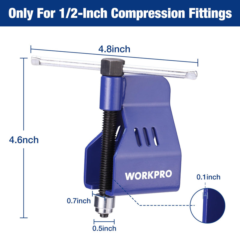 WORKPRO 1/2 Inch Copper Tube Compression Sleeve Puller, Ferrule and Compression Ring Removal Tool, Faucet Handle Puller, Damage-Free Design