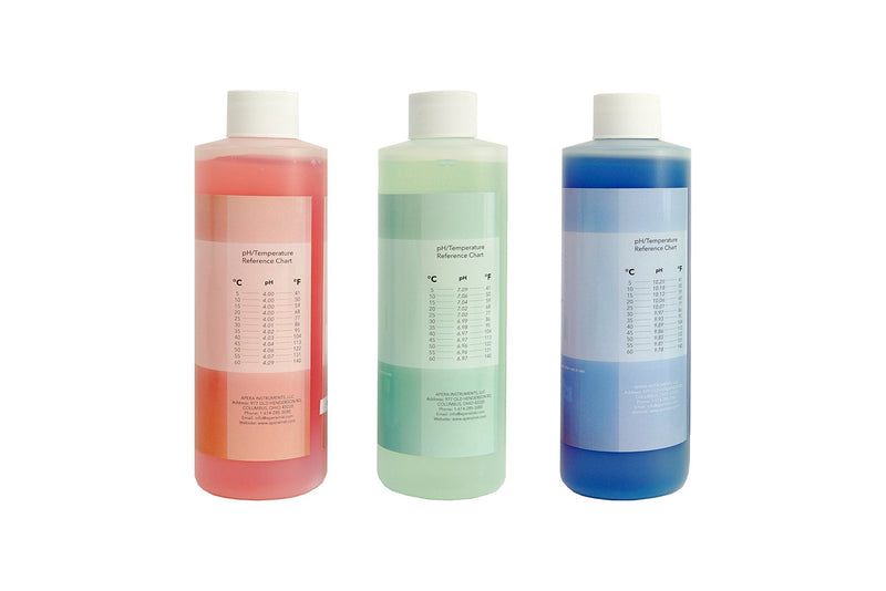 Apera Instruments AI1116 pH Calibration Solution Kit (7.00, 4.00, 10.01), 16 oz. Each, Plus a CalPod Solution Holder, NIST traceable