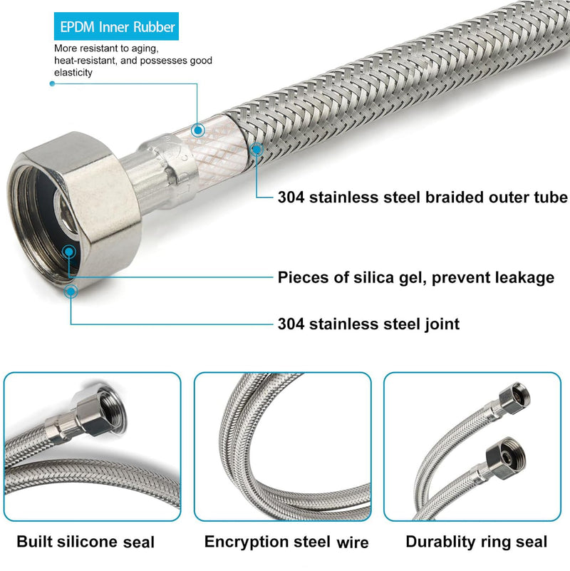 Cold Only Bar Sink Faucet, SUS304 Stainless Steel Cold Water Only Kitchen Faucet Single Handle Faucet for Outdoor Sink Brushed Nickel