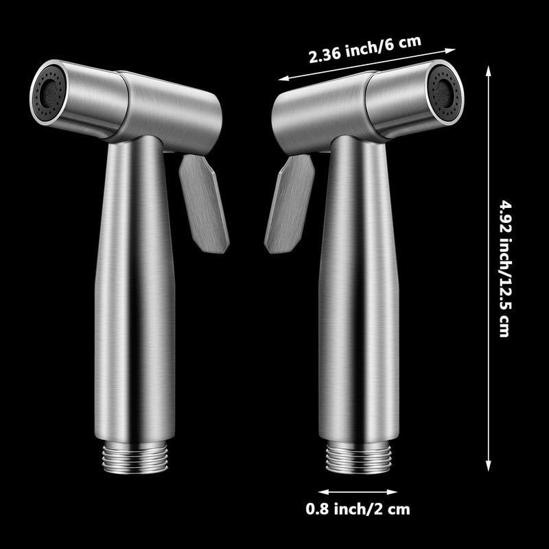 Bidet Spray Heads Set of 2 Stainless Steel Hand Bidet Spray Heads for Bathroom Kitchen and Toilet Cleaning Silver