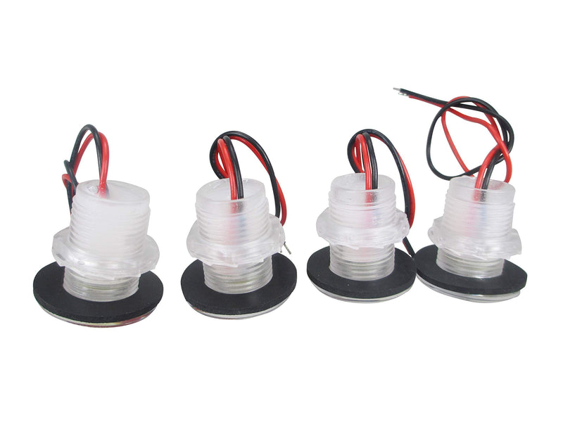 Pactrade Marine 4 Pieces Boat LED Livewell Round Button Blue Courtesy Light OEM Waterproof