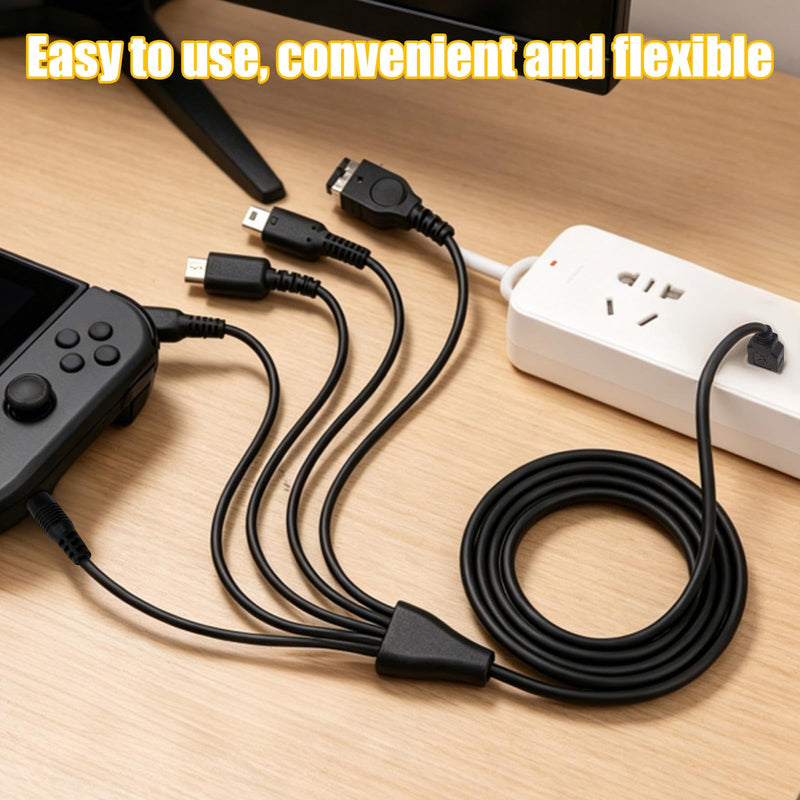 5in1 Charging Cable & Stylus Pen for New 3DS 2DS DSi NDS Lite GBA SP Wii U | 4ft Multi-Functional USB C Charger Cord for New 3DS XL 2DS DSi NDS Lite GBA SP Wii U Gaming Accessories