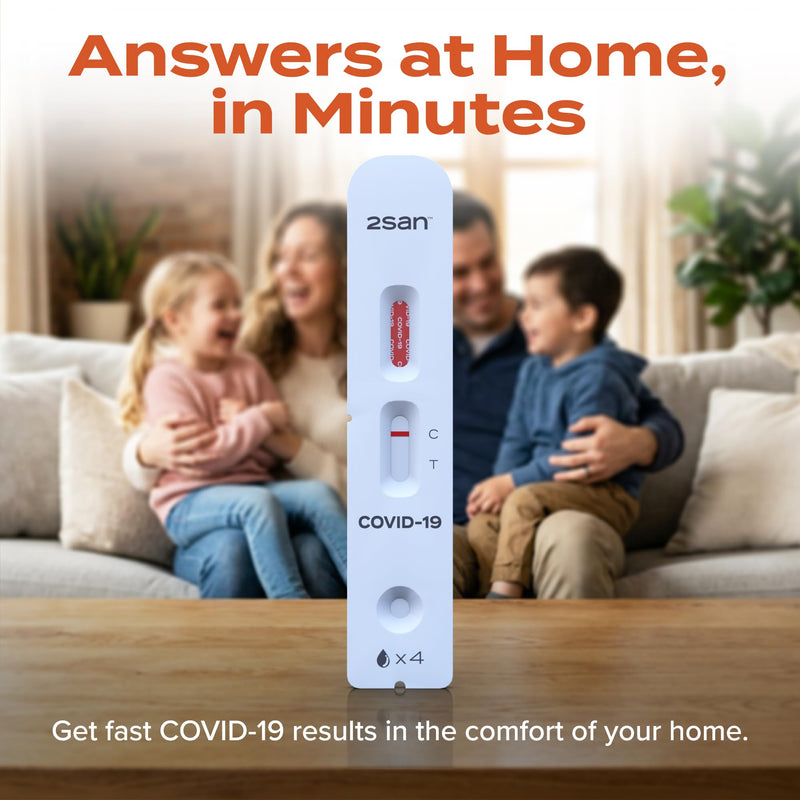 2San COVID-19 Rapid Antigen Home Test - Results in 10 Minutes | FDA Cleared OTC nasal swab test for ages 2+ – no appointment needed – available in 1, 2, or 5 pack