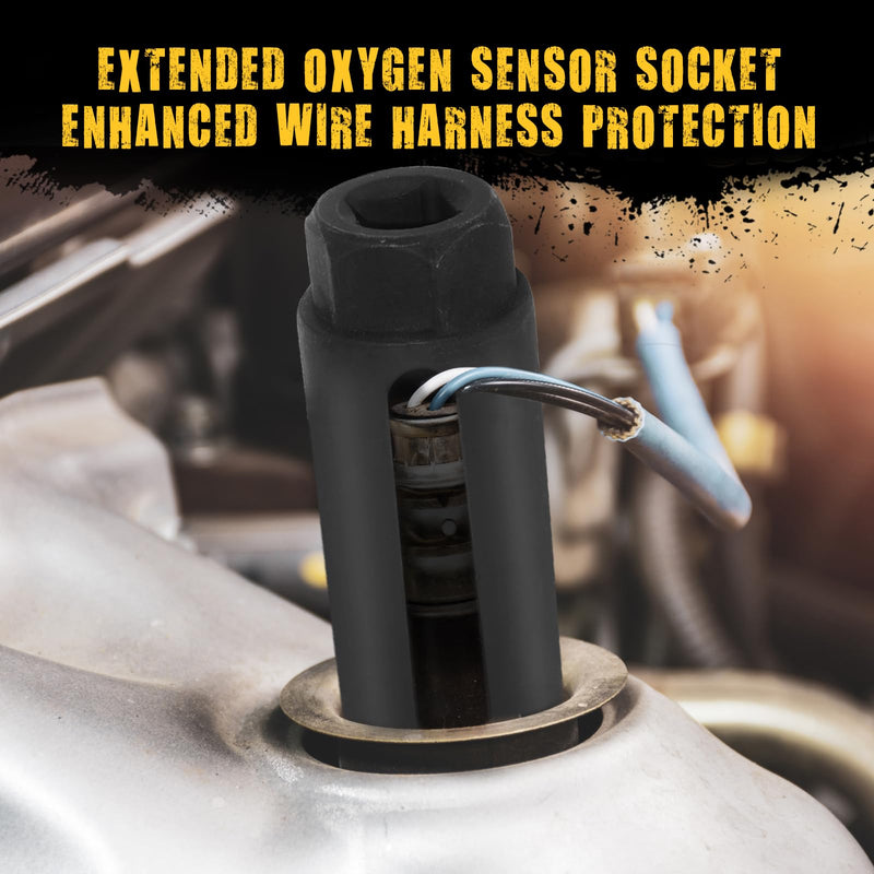 O2 Sensor Socket, 1/2 Inch Drive by 7/8 Inch Oxygen Sensor Socket, Automotive Oxygen Sensor Removal Tool with Side Wire Gate 1/2*7/8 1PCS