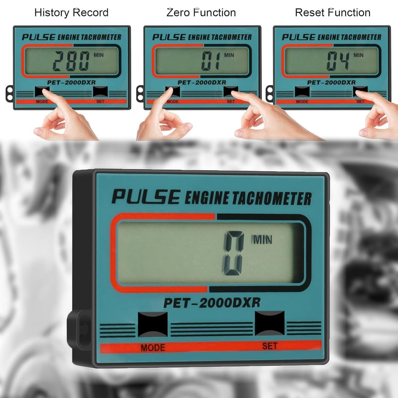 Digital Tachometer, 2 Stroke 4 Stroke Small Engine Tachometer, Chainsaw Tach Gauge Tach Meter, LCD Display Tach Gauge for Chainsaw Lawnmowers Motocross Boat Tractor B