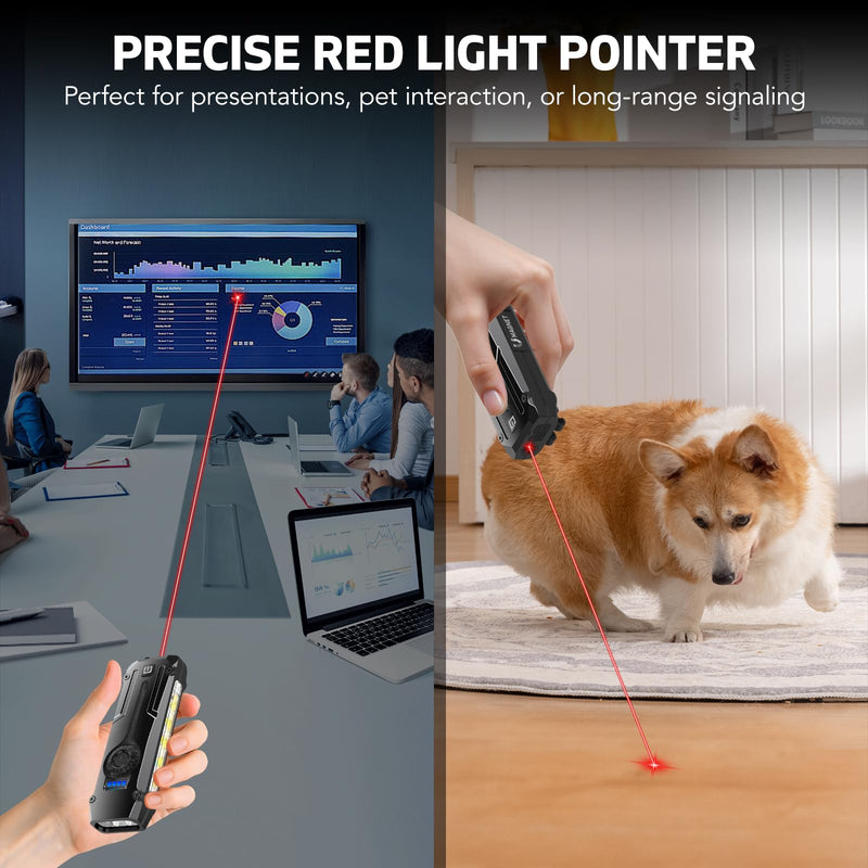 Flat EDC Flashlight Rechargeable, Pocket Flashlight with White & Warm Light, RGB Light, UV, Red Beam, USB-C Small Rechargeable Flashlight with Clip & Magnetic for Camping, Night Walking, Emergency Black