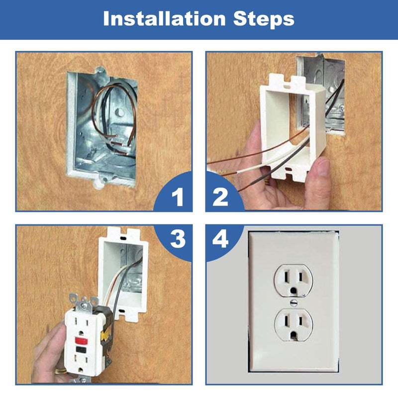 Alrens 30PCS BE1-2 Electrical Outlet Box Extenders with 60 Screws, 1-Gang Box Extender, Single Gang Box Extender 1 Gang Power Switch Receptacles Accessories