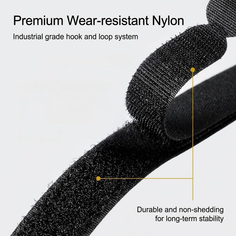 20 PCS Car Mat Fixing Stickers, 1.2" x 3.9" Nylon High-tack Cuttable Foot Pads Backing Adhesive, Heat-resistant Waterproof Adhesive Strips, for Cushions Sofa Mat Carpets (Black)