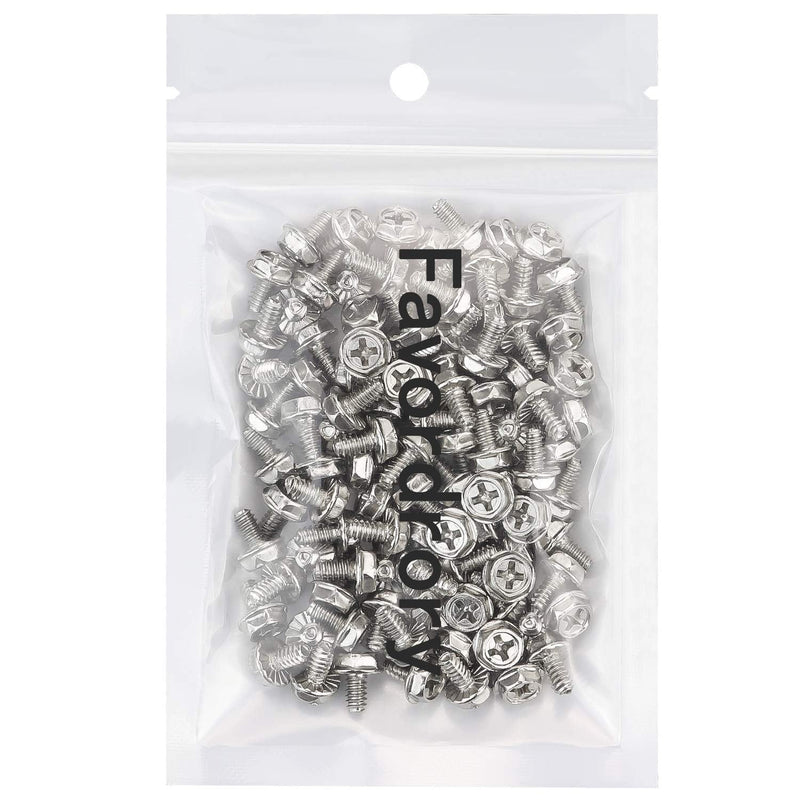 Toothed Hex 6/32 Screw 6# -32Computer PC Case Hard Drive Motherboard Mounting Screws, 100 PCS