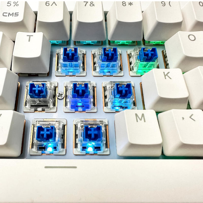 Outemu(Gaote) Blue Switches for MX Mechanical Gaming Keyboard,3-Pin 50gf Clicky/RGB/DIY Replaceable/Dustproof Switches(Blue,108pcs) 108pcs