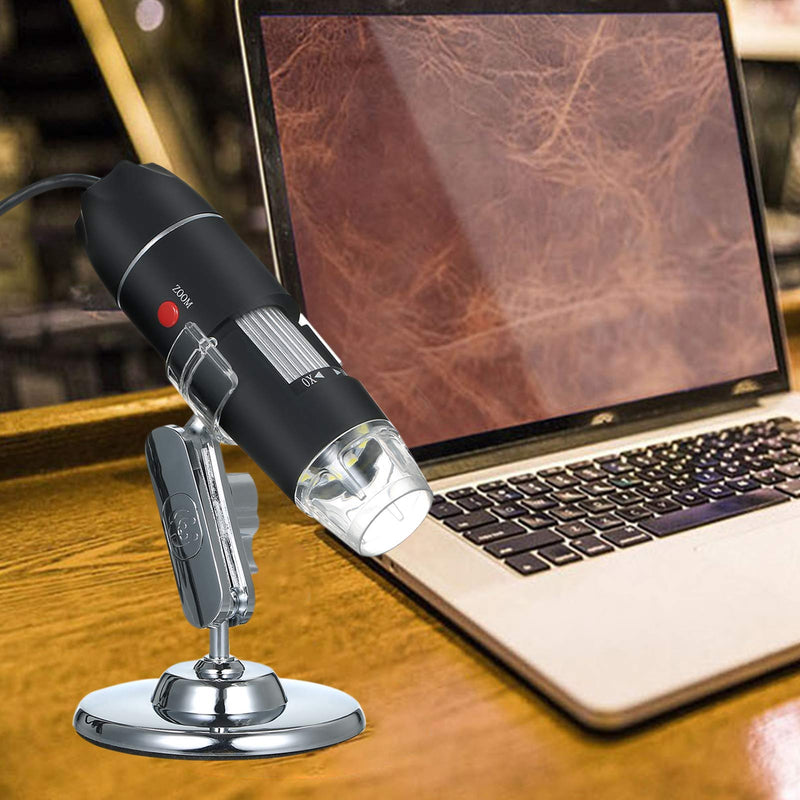 Andoer USB Digital Microscope 1600X Magnification Camera 8 LEDs with Stand Portable Handheld Inspection Magnifier