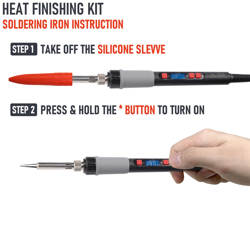 3D Printing Finishing Tool Kit, 80W Soldering Iron & Heat Insert Brass Nut Kit for 3D Printing, Includes Precision Tweezers & Multi-Size Heat-Set Nuts - Complete Smoothing Tool Set Smoothing Tool Kit