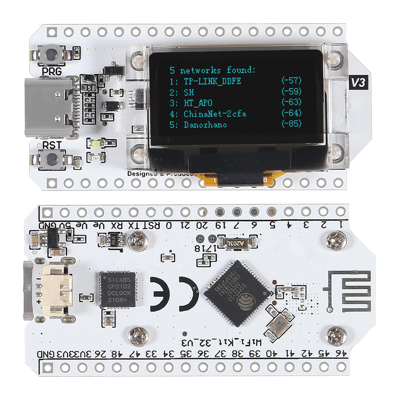2PCS WiFi Kit OLED WiFi Kit 0.96'' LED Display WiFi+Bluetooth 8MB Flash CP2012 Internet Development Board Blue Background Type C Module for Arduino