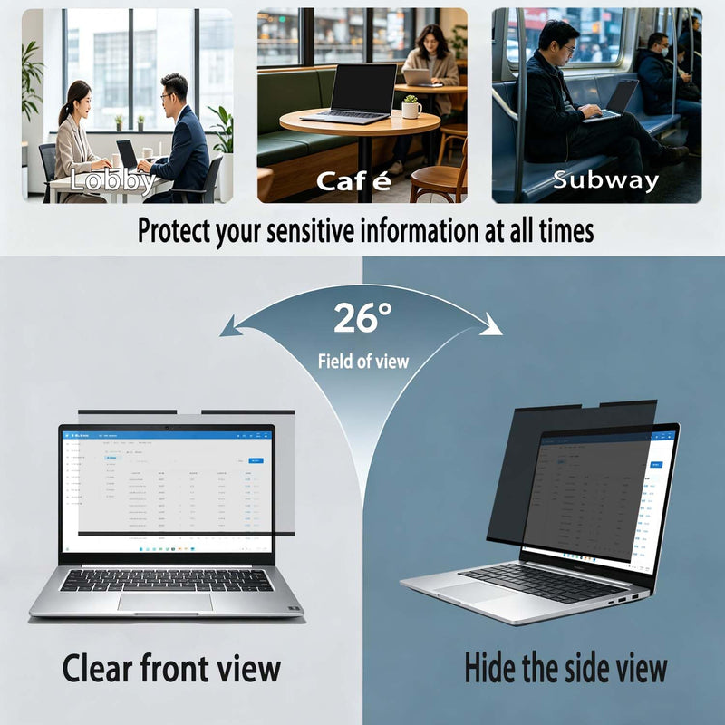 Magnetic Privacy Screen for MacBook Air 13 Inch & Pro | (2018-2020) ,(2017-2020), 26° Removable Black Anti-spy Film, Anti-Glare/Blue Protector,Privacy Screen Shield Eye Protection Macbook Air/Pro 13.3"