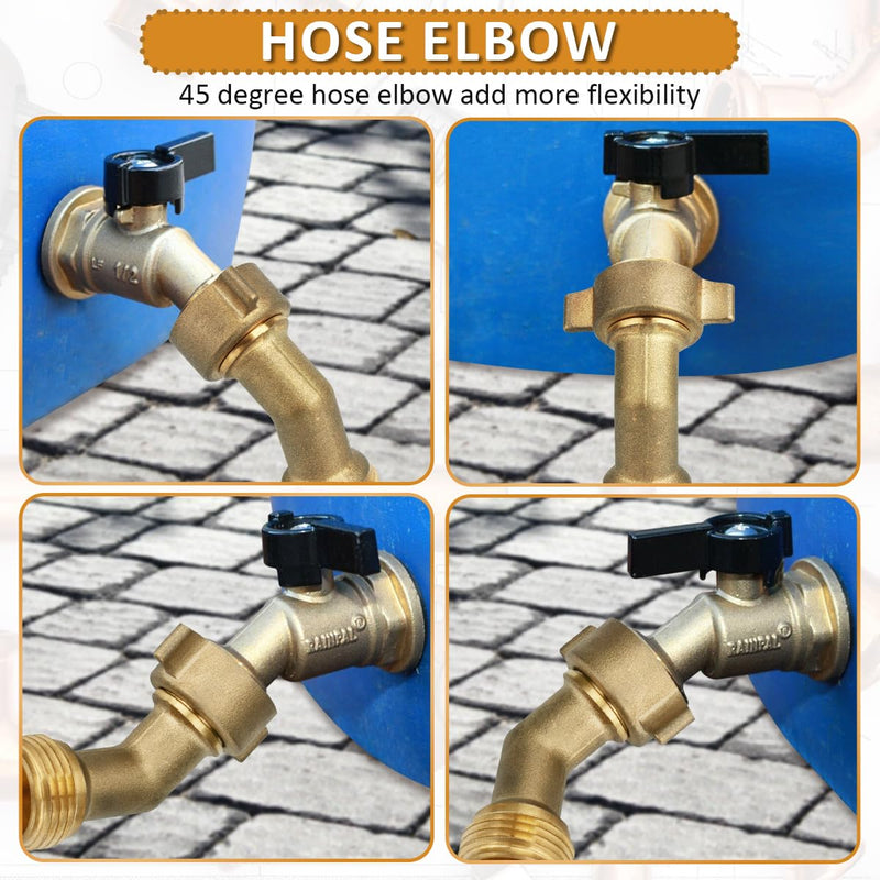1pcs 45 Degree Water Hose Elbow - Easy Grip Connector for RV Drinking Water Hose Adapter & City Water Inlet Connection 1pcs