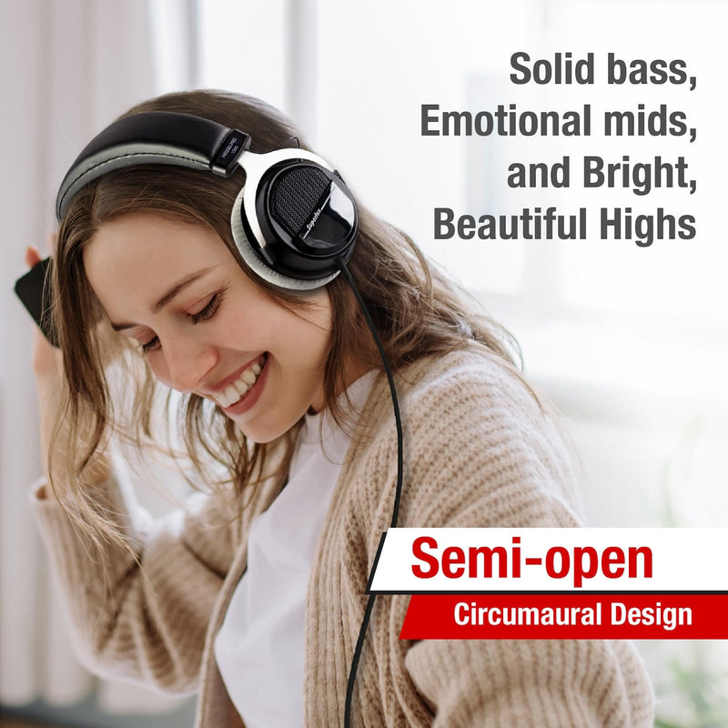 Superlux HD 330PRO,150 ohms, Over-Ear Headphones, Professional Semi-Open Wired Headphones with 40mm Neodymium Drivers and Solid Bass, 3.5mm Jack for Recording Music, Podcast, Studio Monitoring, Mixing