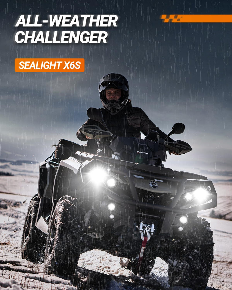 SEALIGHT 40000LM H11/H8/H9 Bulbs, X6S H16 light, 360° Adjustable Lighting, Ultra-Bright 16PCS Chips, Easy Plug-N-Play Installation, 6000K Pure White, IP68 Waterproof, Pack of 2 Rose Gold X6S H11/H8/H9