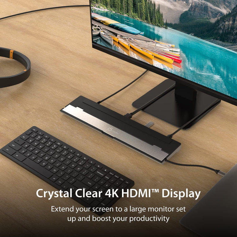 j5create USB-C 4K HDMI Docking Station (9-in-1), 4K HDMI, 5Gbps USB-A x3 | Card Reader, PD 100W, Gigabit Ethernet, Combo Audio Jack, for MacBook, and Windows USB-C Laptop (JCD533)