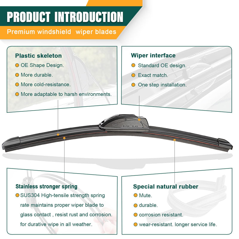 Windshield Wiper Blades Replacement for Hyundai Palisade 2020 2021 2022 2023 2024 2025,Original Equipment Replacement Front Rear Wiper Blade Set - 26" 20" 12" (Set of 3) 26"/20"/12" Hook