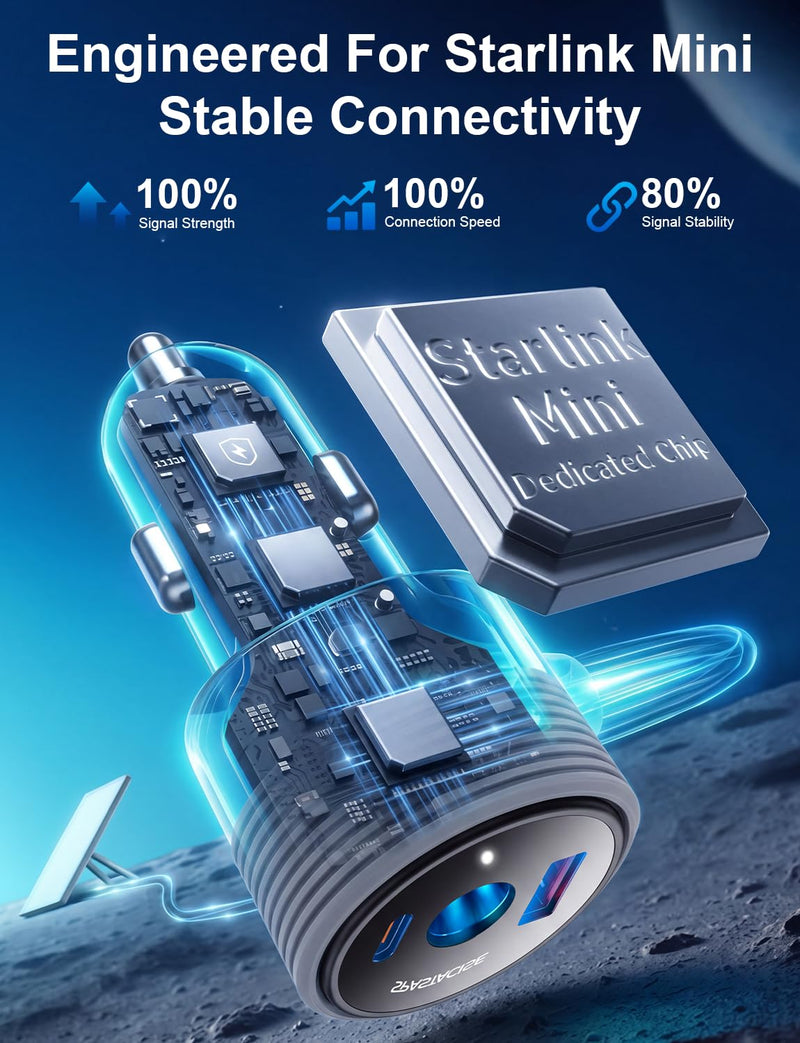 Starlink Mini 3-in-1 Car Power Adapter