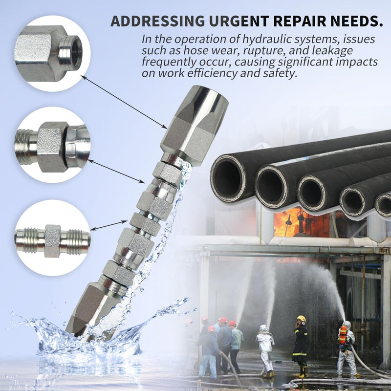 AKM 2-Pack Hydraulic Hose Field Repair Kit,1/4" Inner Diameter Reusable 2 Pack 1/4"