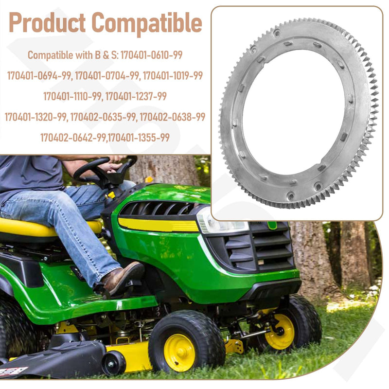 696537 Flywheel Ring Gear Compatible with B&S Toro Cub Cadet Craftman Stens Mower 28P777 28N777 28N707 Replace 392134 399676 150-435 31-056 280104
