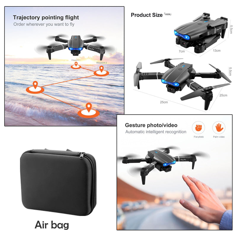 FPV Drone with 1080P Dual HD Cameras Upgraded Version RC Quadcopter for Adults, Beginner WiFi RC Drone Live Video, One Key Take Off/Land E99Black