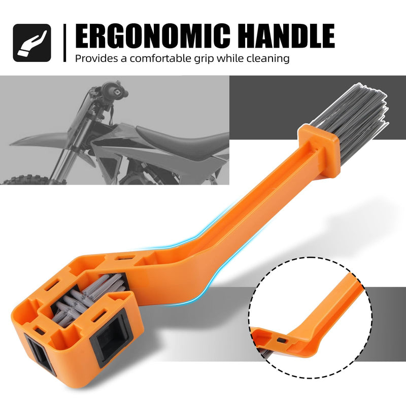 NICECNC Universal Chain Cleaning Brush Compatible with The Oil Dirt Chain & Sprocket of Steet, Sport, Off-Road Motorcycles, ATVs, Bicycles etc. Compatible with KTM Compatible with Yamaha See Fitment