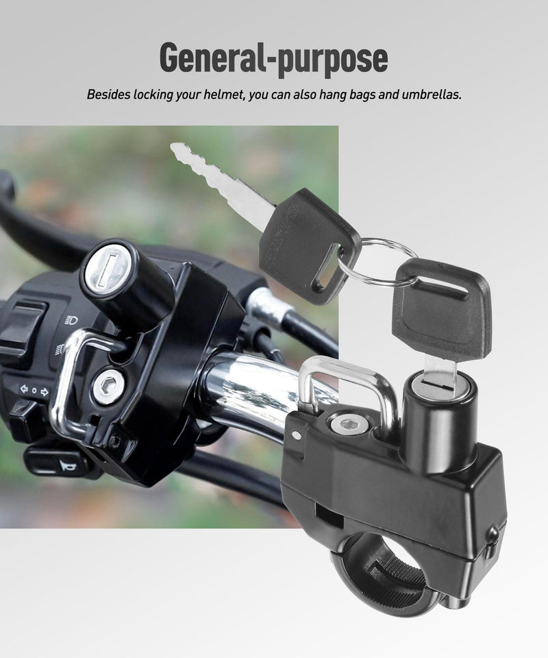 Motorcycle Helmet Lock,Car Accessories Universal Aluminum Alloy Anti Theft Helmet Security Locks with 2 Keys,Suitable for Most Motorcycles,Mountain Bikes,Scooters (1PCS, Helmet Lock+Cable) 1PCS, Helmet Lock+Cable
