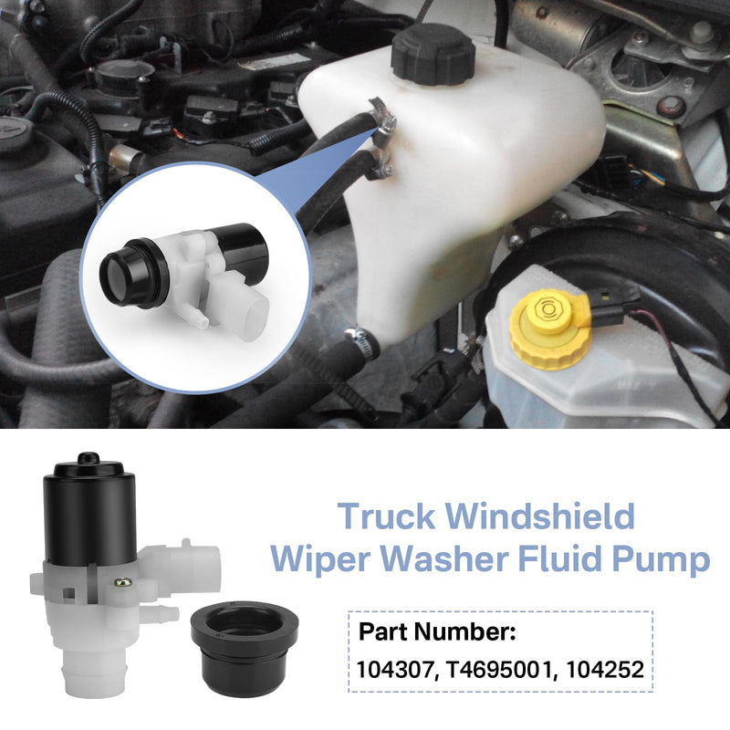 Truck Windshield Wiper Washer Fluid Pump 104307 HLK7046 Replacement for Kenworth T680 T880 and Peterbilt 320 330 335 340 357 362 365 367 378 382 384 385 386 387 388 389 579 （2 PC） 2PCS