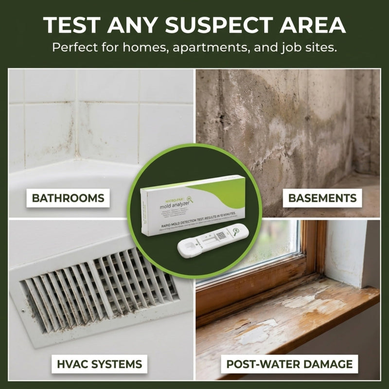 Mold Analyzer, Easy Professional Mold Detection Kit, 1 Pack | Easy At-Home Mold Detection, Fast, Accurate 10-Minute Results, DIY Testing Kit for Homes, Apartments, Bathrooms, HVAC & More