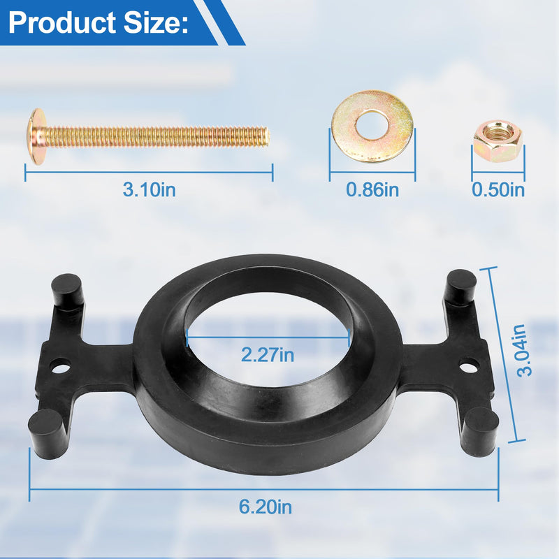 04-3817 Toilet Tank to Bowl Bolt Set Compatible with Eljer Toilet, Toilet Tank Gasket Kit Include Bowl Gasket and Solid Brass Kits, Toilet Parts for Eljer Also Fit for Most Flush Valve Opening Toilet