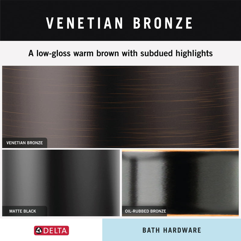 Delta Trinsic (1-Pack) Hand Towel Holder Venetian Bronze Towel Racks for Bathroom Wall Square Towel Ring Holder for Bath Towel Hanger for Kitchen, Bathroom Accessories 759460-RB