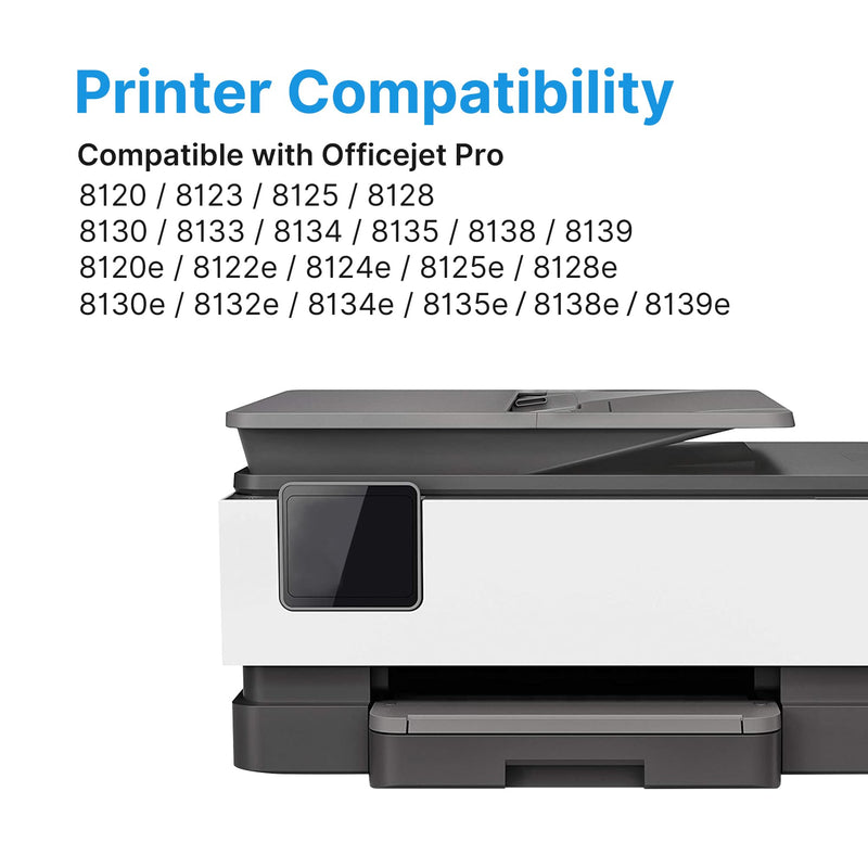 8130e 923 Ink Cartridges Combo Pack Replacement for HP 923 Ink Cartridges | Work for OfficeJet 8120 8122e 8123 OfficeJet Pro 8130e 8120e 8135e 8139e 8120e 8125e Printer Without Chip (4 Pack B/C/M/Y) 50