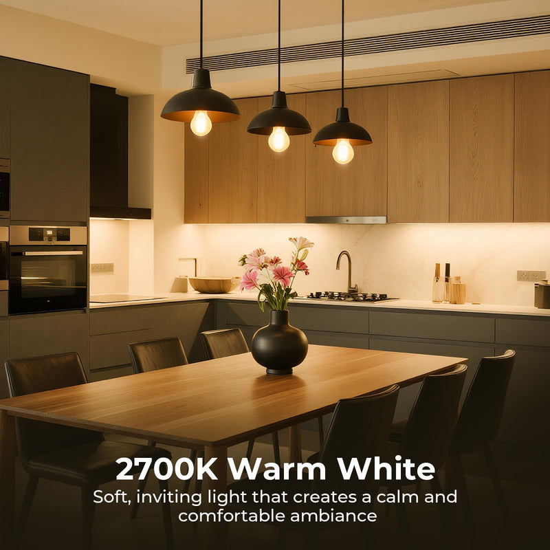 GvvooHome A19 E26 LED Light Bulbs 60 Watt Equivalent, 6W Energy Saving, Dimmable Clear Glass Edison Bulbs, 2700K Warm White Vintage Filament Bulbs, 90+ CRI, 600 Lumens, for Pendant Lights, 12 Pack