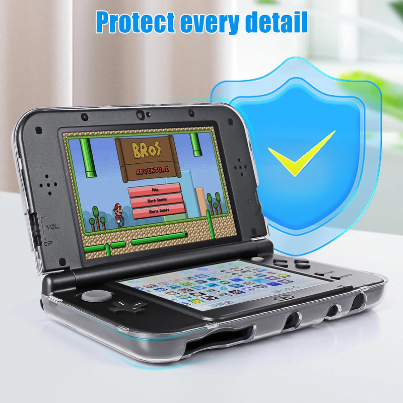 VSEER New 3DS XL Case with Screen Protector, Transparent Hard Case with HD Thin Flexible PET Film for New 3DS XL/LL 2015