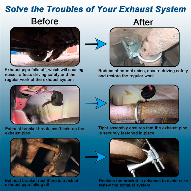 4" Heavy-Duty Universal Exhaust Clamp with Hanger, Exhaust Pipe Muffler Hanger for Cars, Trucks 4"
