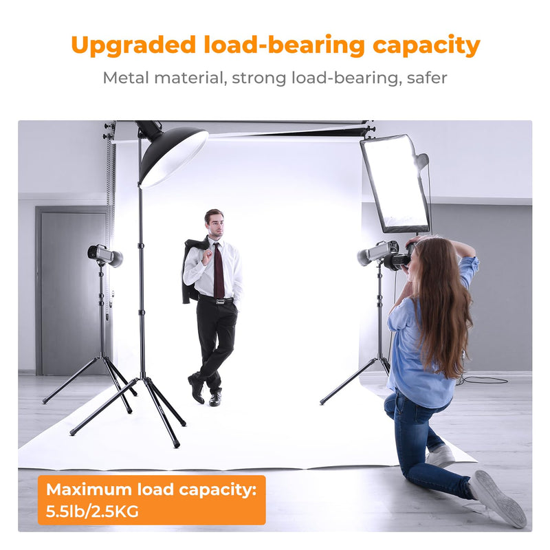 K&F Concept 79 inch/2.01m Light Stand, Studio Photography Tripod, Heavy Duty for Studio, Speedlight, Reflector, Flash, Softbox, Umbrella, Backgrounds, Portrait - 2 Pack 2-Pack-Basics