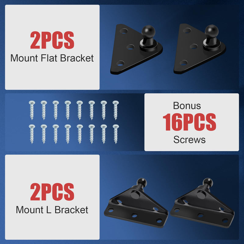 Qty (2) SPD-GSNI-5300-20 C16-08568 20in 20lb/89N Universal Gas Strut Spring with Mounting Brackets- Shock Lift Support for RV Entry Door, Motorhome Door, RV Bed, Boat Hatch Lid, Camper Shell GSNI-5300-20