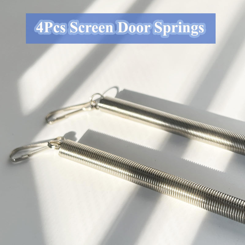 4Pcs Screen Door Springs, Wire Tension Springs with Hook Ends for Door, Gate, Camper (Screen Door Spring, 20 Inch-4PCS) screen door spring