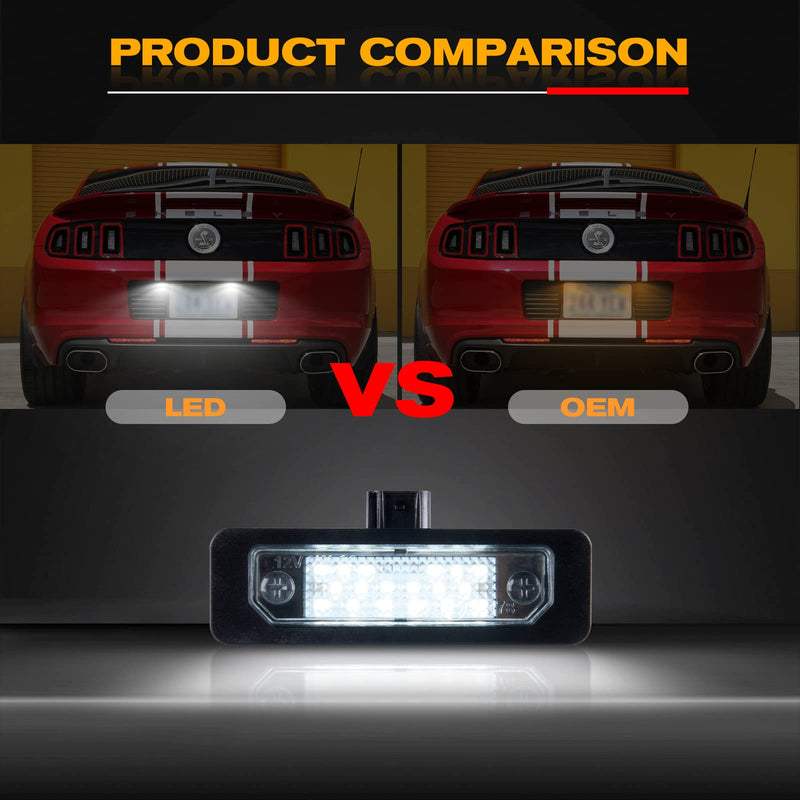 Gempro LED License Plate Lights Rear Tag Lamps for 2010-2014 Ford Mustang Fusion Taurus Lincoln MKS MKT 2010-2014 Mustang