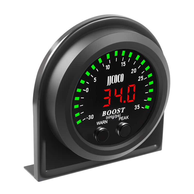 35PSI Turbo Boost/Vacuum Gauge LED Digital Display Kit with 1/8NPT Electronic Pressure Sensor & Mounting Bracket for Car&Truck ATV 2-1/16" 52mm