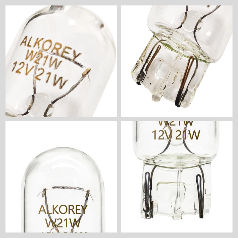 ALKOREY-T20 W21W 7440 Bulb,2700K Warm White 12V 21W 7440 Replacement Bulbs for Back Up Reverse Lights, Brake Tail Lights,Car Miniature Lamps,Ideal for Parking,2 Pack