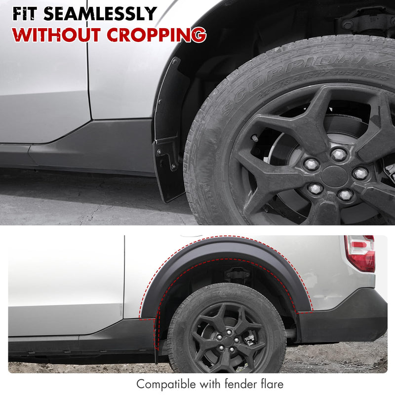 Mabett Rear Wheel Splash Shield Covers for 2022-2025 Ford Maverick Accessories All-Weather Splash Guard Prevent Mud and Stone Debris 2PCS