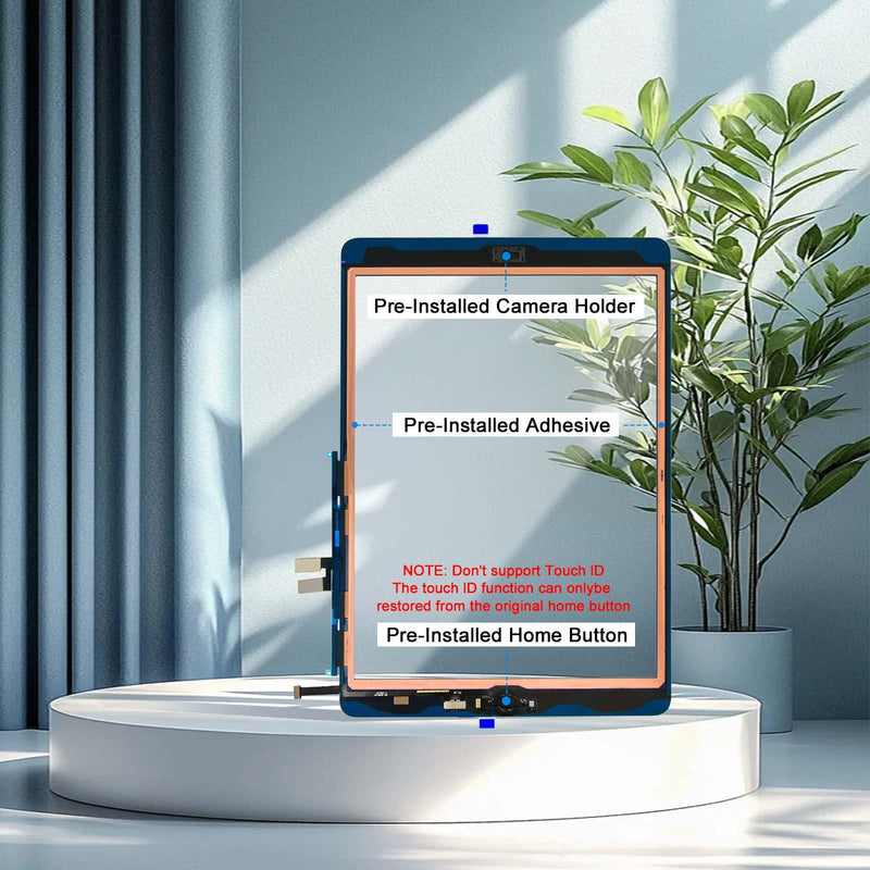 for iPad 7th/8th Generation Screen Replacement Glass Touch Digitizer 10.2", for 7 7th 8 8th Gen A2428 A2429 A2430 A2270 A2200 A2198 A2197 Touch Glass with Home Button[NO Fingerprint Reader] [White]